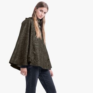 Keith Haring Print Voyage Poncho in Forest Night